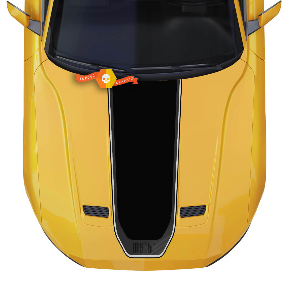 Ford Mustang Mach1 Mach 1 Hood Decal Car Vinyl Sticker Shelby Sport Racing Silver Trim 3 Colors