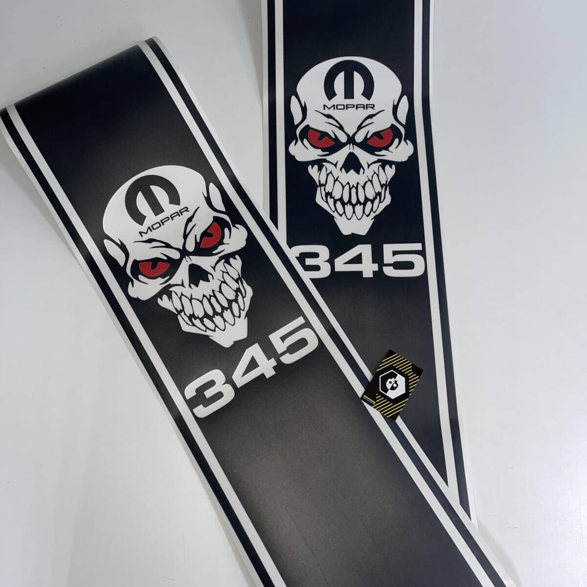 Dodge Ram 345 HEMI Mopar Skull Rear Bed Vinyl Sticker Decal Stripes
