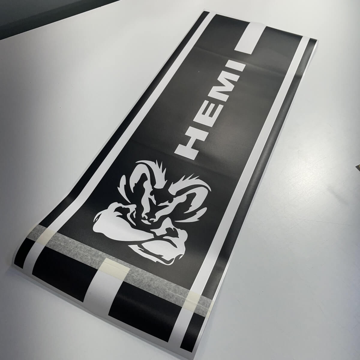 Hemi Muscle Dodge Ram Rebel Mopar Hood Cut Vinyl Sticker Decal Stripes Graphic
