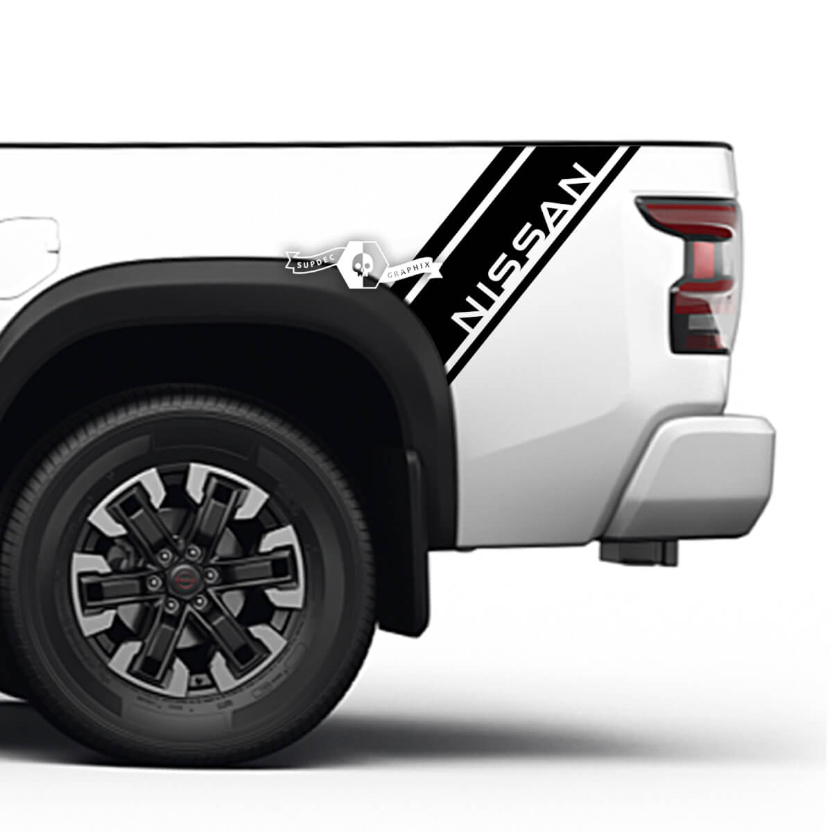 Pair Doors Bed Rear Fender Frontier Logo Stripe Vinyl Stickers Decals Graphics