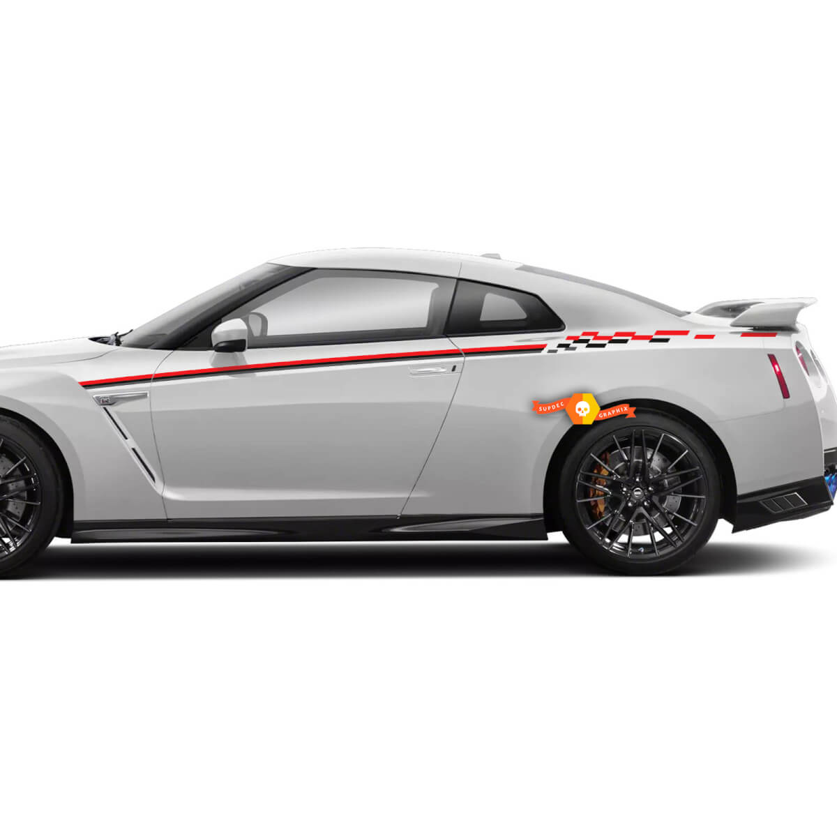 Pair Nissan Skyline GTR R35 Nismo Inspired R Tune Door Body Stripe Sticker Decal Kit 3 Colors
