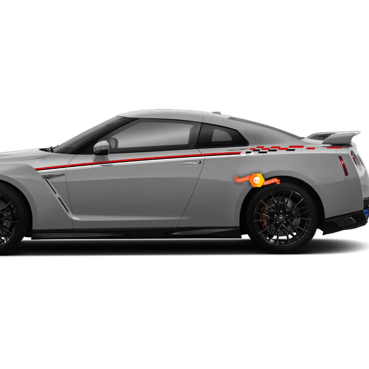 Pair Nissan Skyline GTR R35 Nismo Inspired R Tune Door Body Stripe Sticker Decal Kit 2 Colors