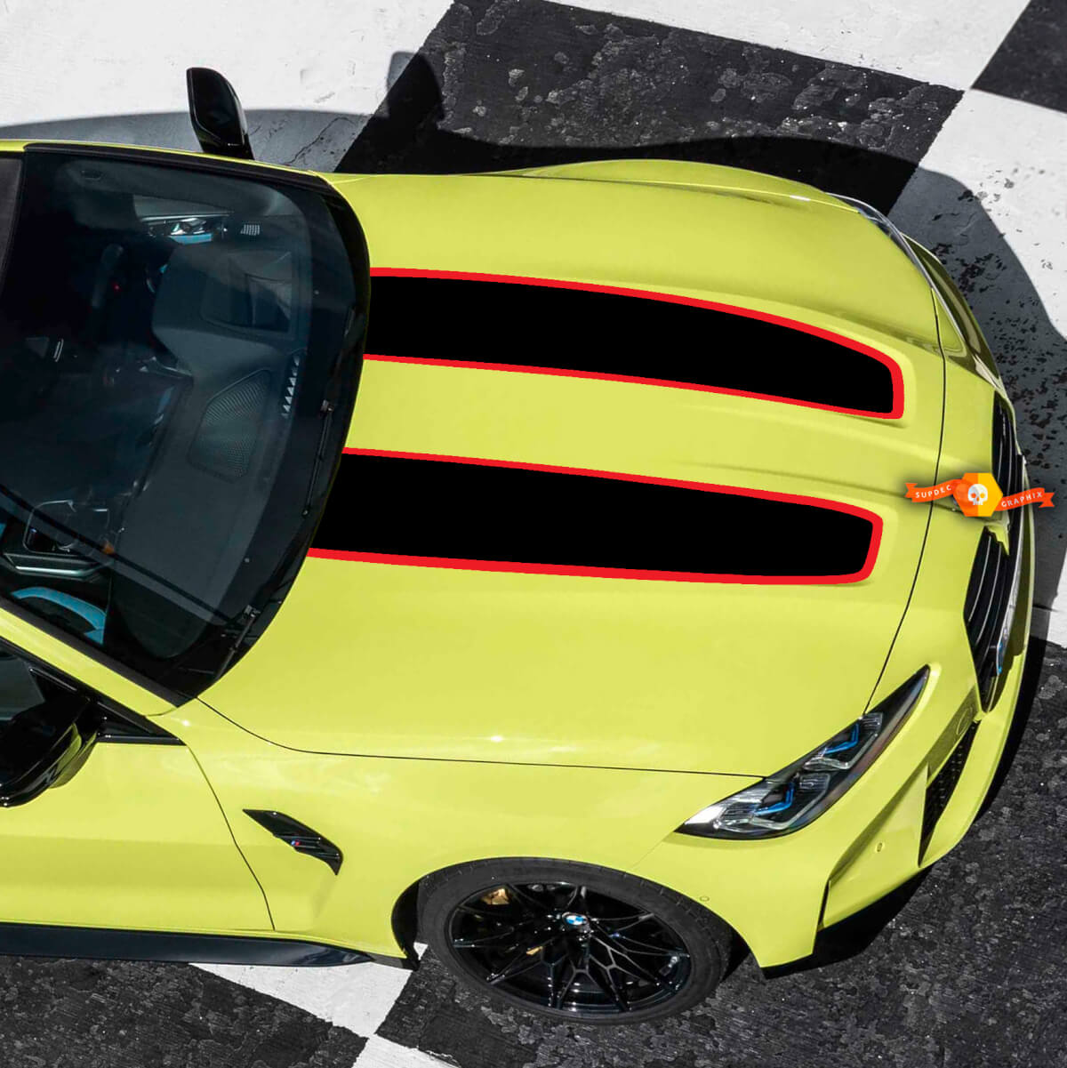 Full kit CS CSL style for BMW M4 M3 G82 G83 M Performance Hood vinyl decal sticker