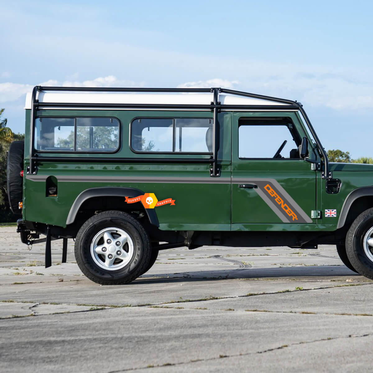 Land Rover Defender 110 3 Door Side doors Decal Sticker