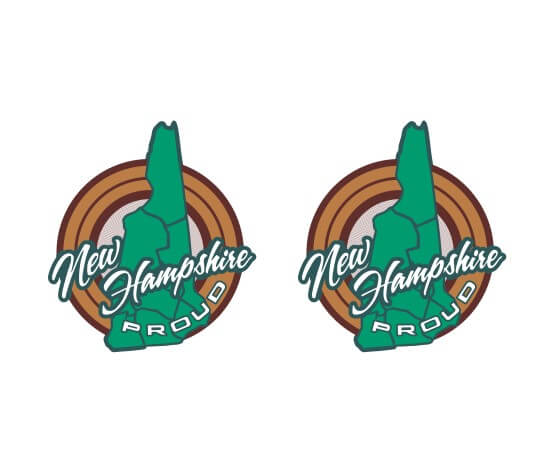 PAIR New Hampshire Granite State Proud State Pride Bumper Sticker Decal New England JEEP 2