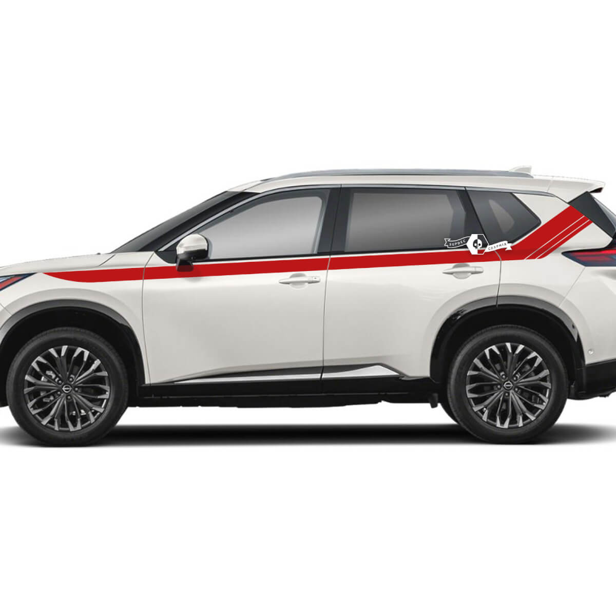 Pair Nissan Rogue Side Up Door Dual Stripes Sticker Decal Vinyl Graphic 