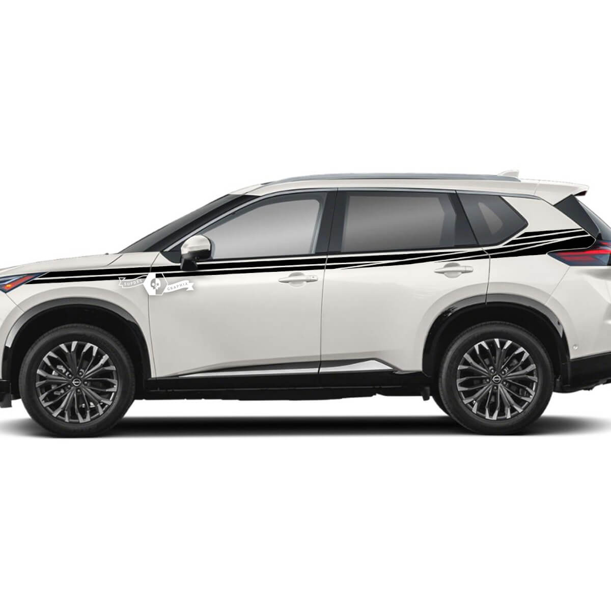 Pair Nissan Rogue Front Fender Side Up Door Rear Fender Dual Stripes Sticker Decal Vinyl Graphic 