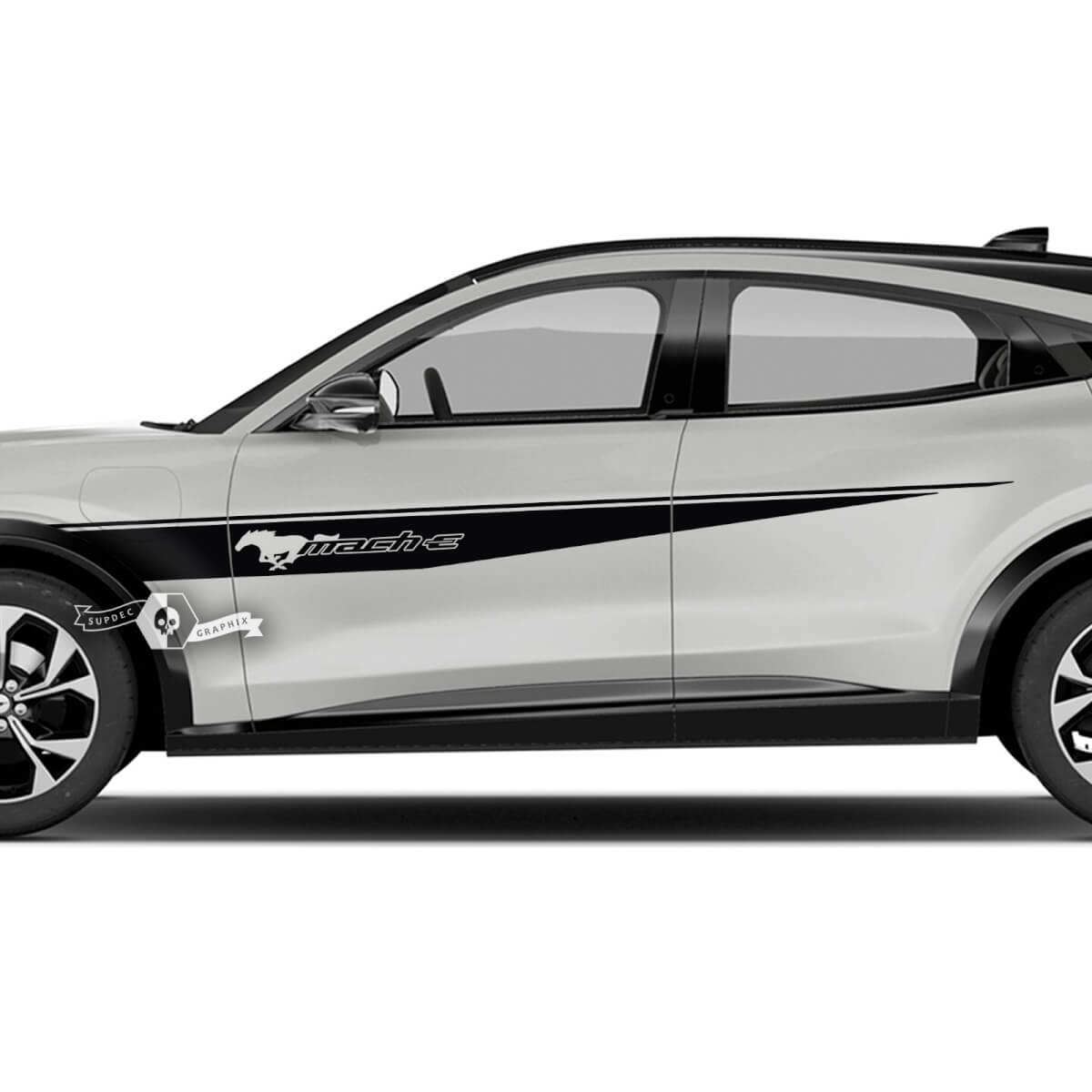 Pair Ford Mustang MACH-E MACH E Front Fender Top Line Stripes Side Door Logo Decal vinyl stickers