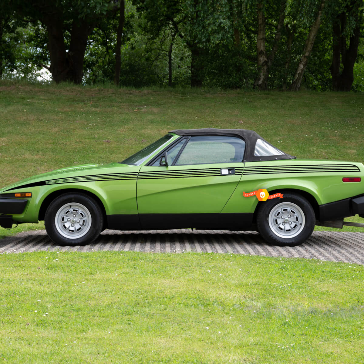 Pair Triumph Tr7 Stripes Remake Of Original Style Set Of Side Doors Lines Stripes Stickers Decals