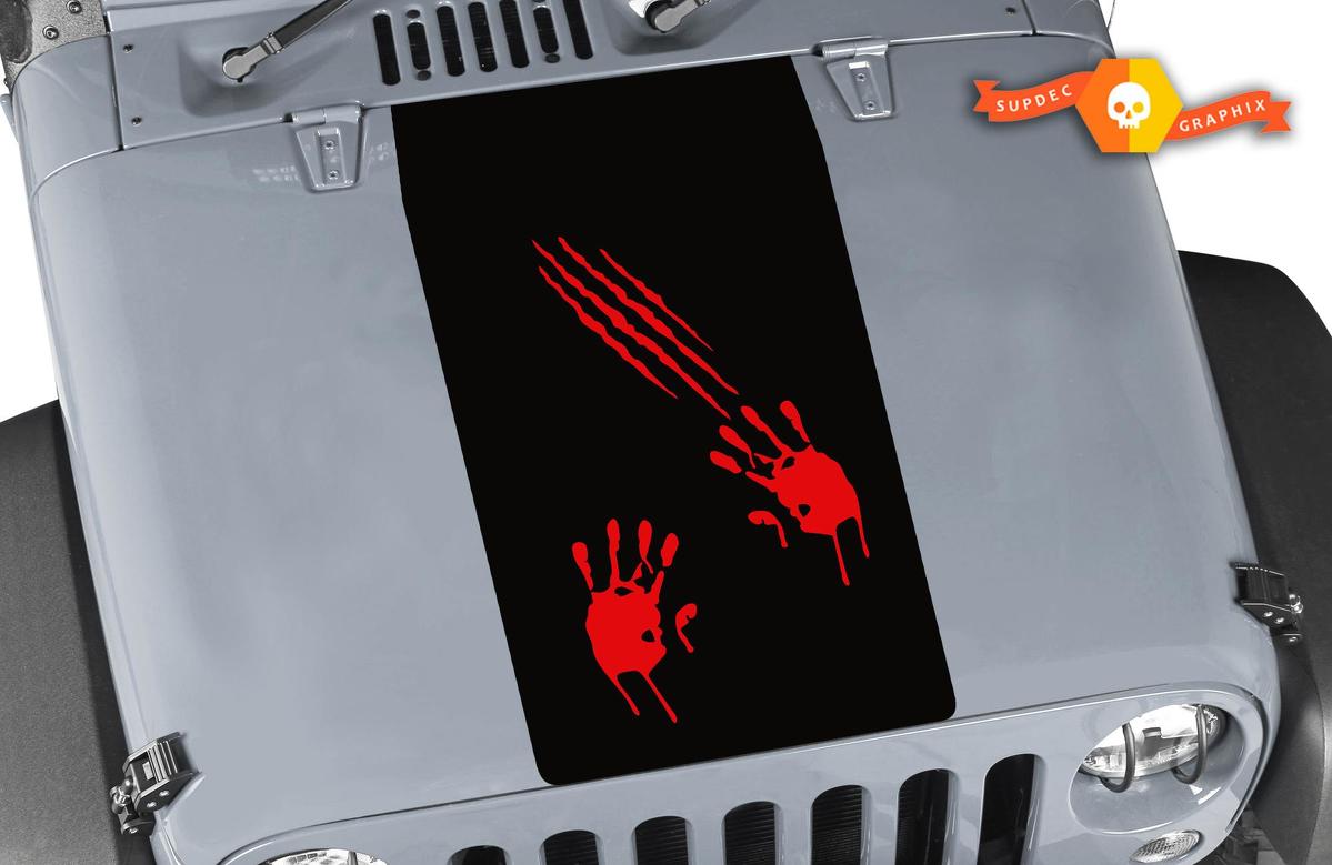 Jeep Wrangler Blackout Zombie Attack Vinyl Hood Sticker Decal TJ LJ JK Unlimited