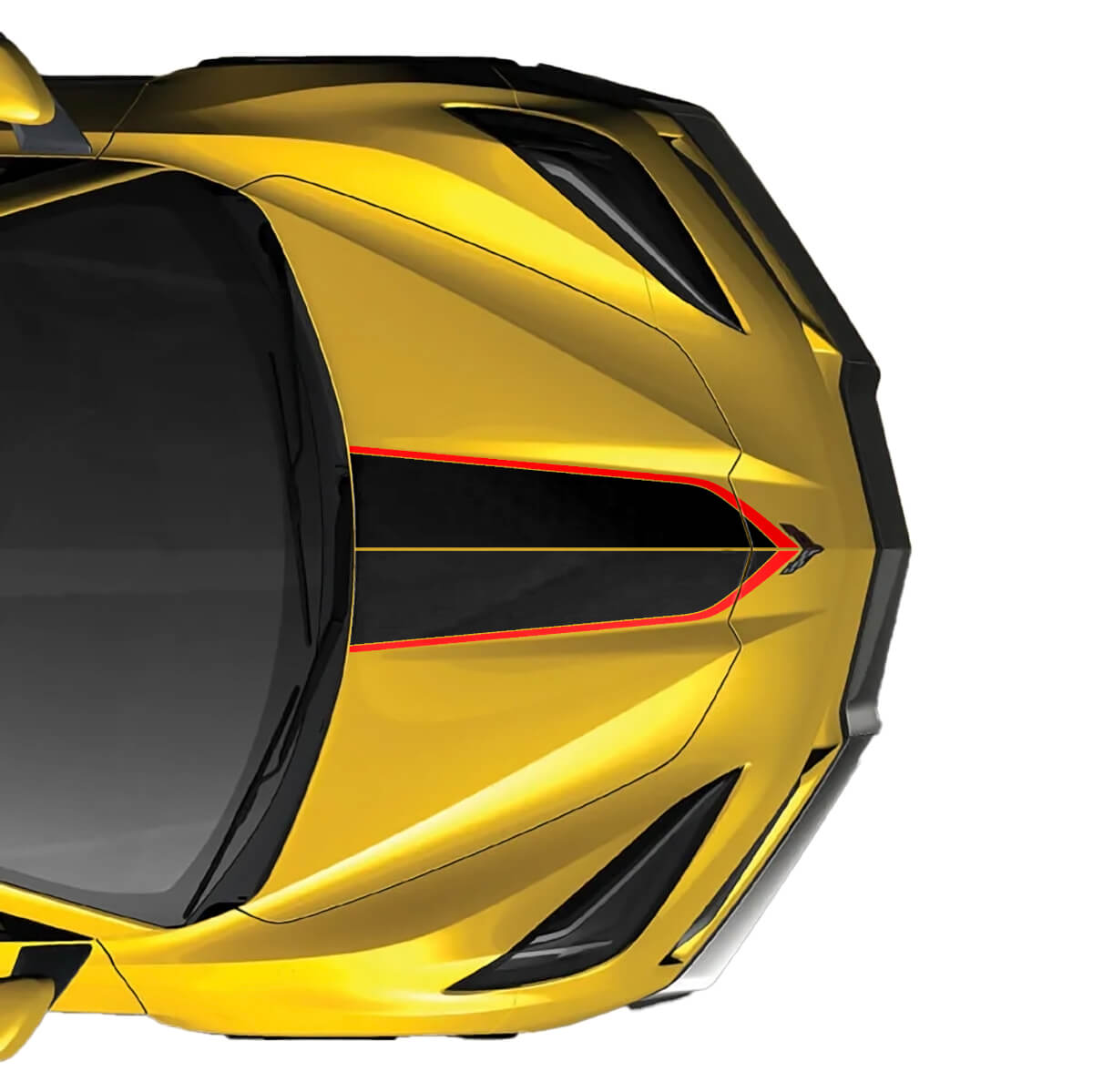 Chevy Chevrolet Corvette C8 Hood 2 colors Vinyl Decal Sticker
