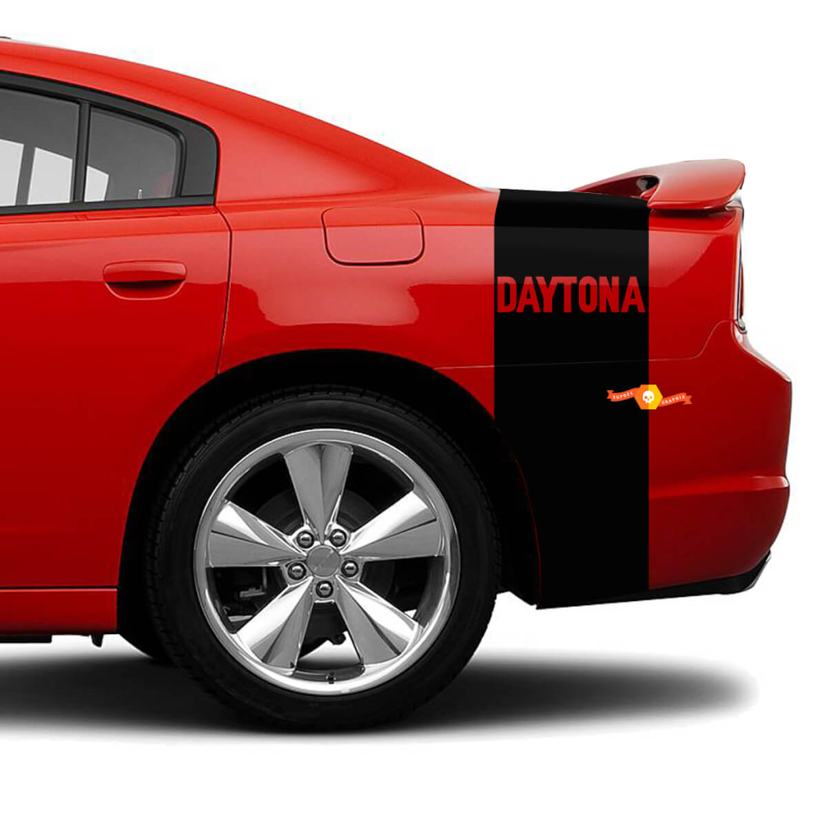 Tailband Daytona Rear Stripes Vinyl Stickers Decals Graphics fit to 2014 Dodge Charger Daytona