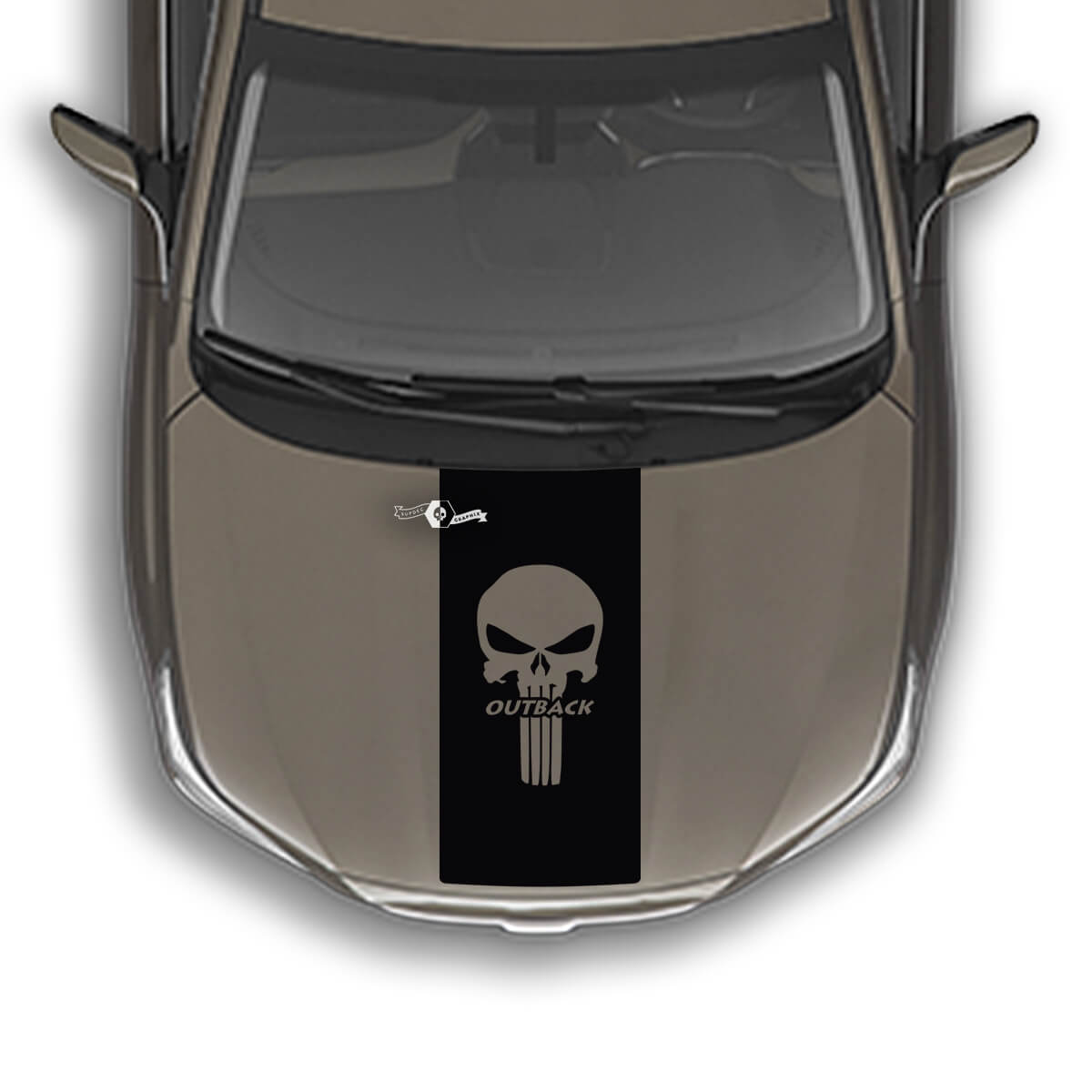 Hood Stripe Punisher Vinyl Decal Graphics Sticker fit to Suba Outback