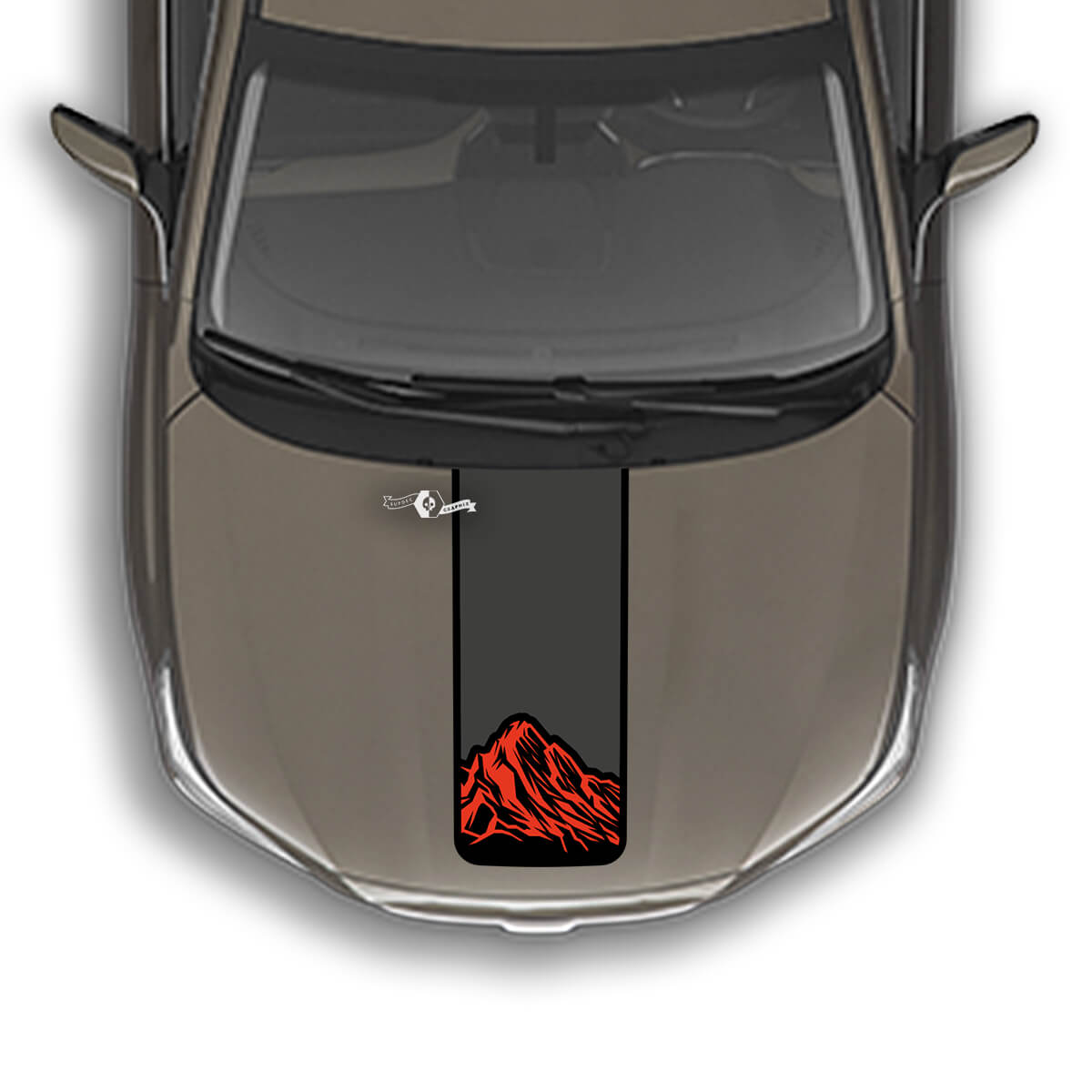 Hood Stripe Mountains Vinyl Decal Graphics Sticker fit to Suba Outback