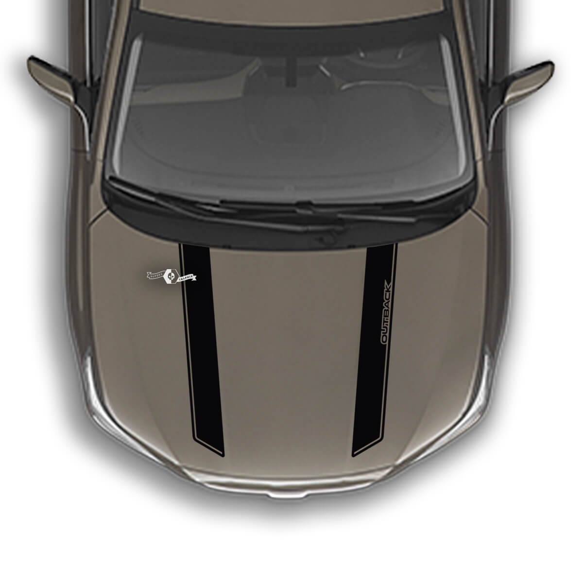 Hood Two Stripes Pin stripe Vinyl Decal Graphics Sticker fit to Suba Outback