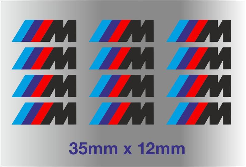 BMW M Brake Caliper size M3 M5 M6 325 328 540 Decal sticker
