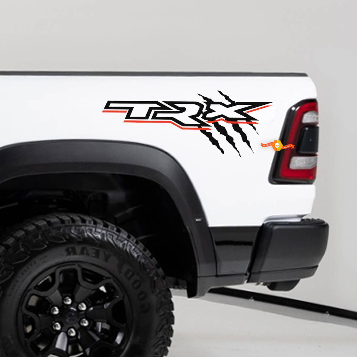 Pair Dodge Ram TRX claw marks Bed Side Sticker Decal Truck Vinyl Graphic 