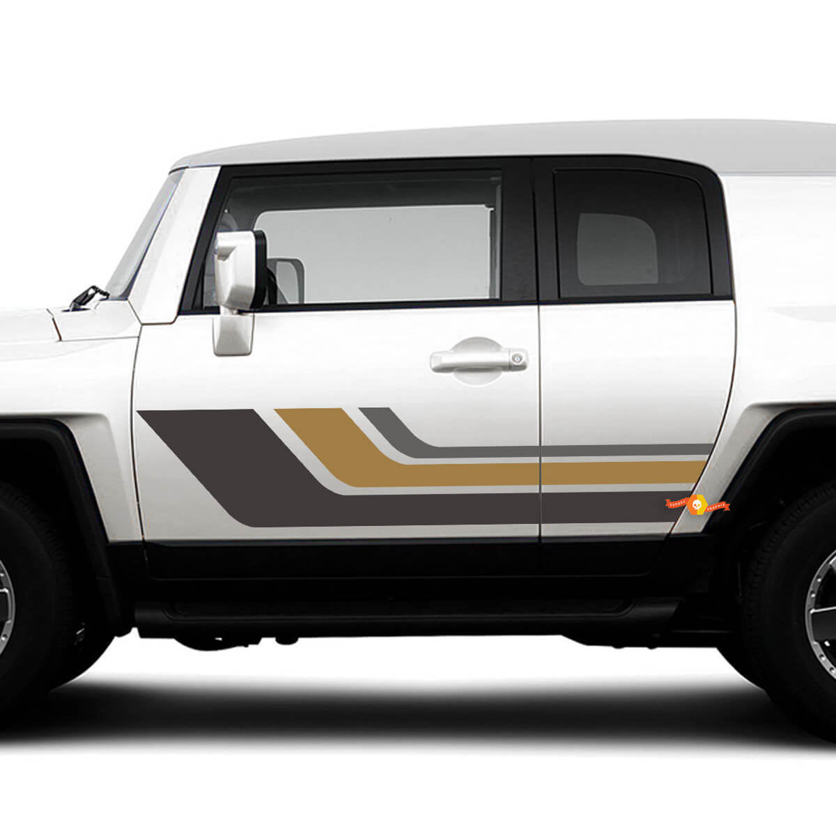 Toyota FJ Cruiser L Retro Vintage Side Door Stripes Sticker Decal Graphics

