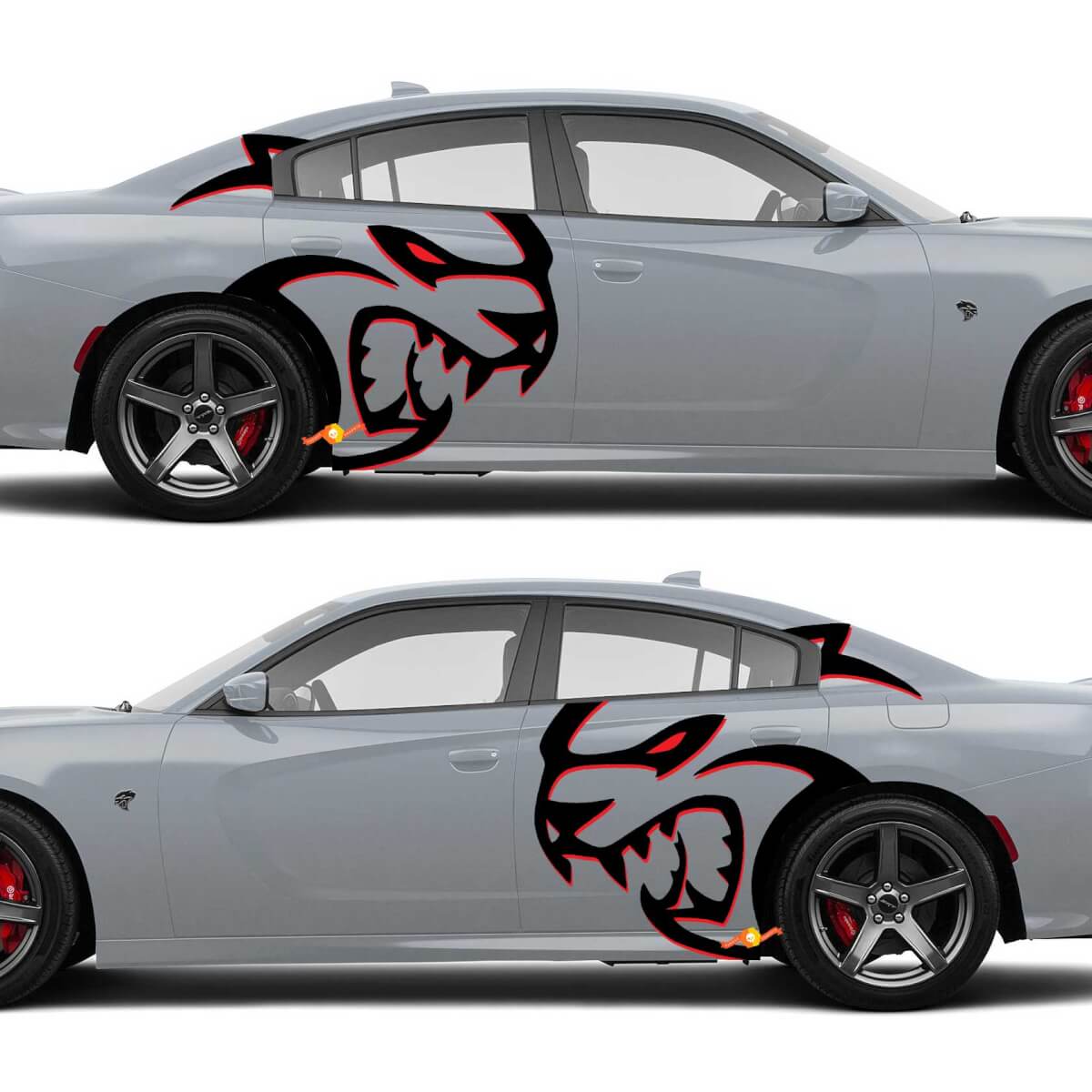 Huge Two colors Hellcat Red Eye Side Decals Stickers For Dodge Challenger Redeye or Charger