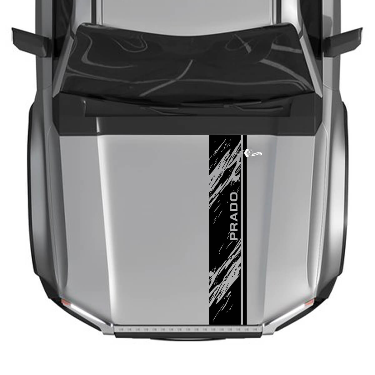 2024 Toyota Land Cruiser Prado Hood Stripe Destroyed Decals Vinyl Graphic Sticker 