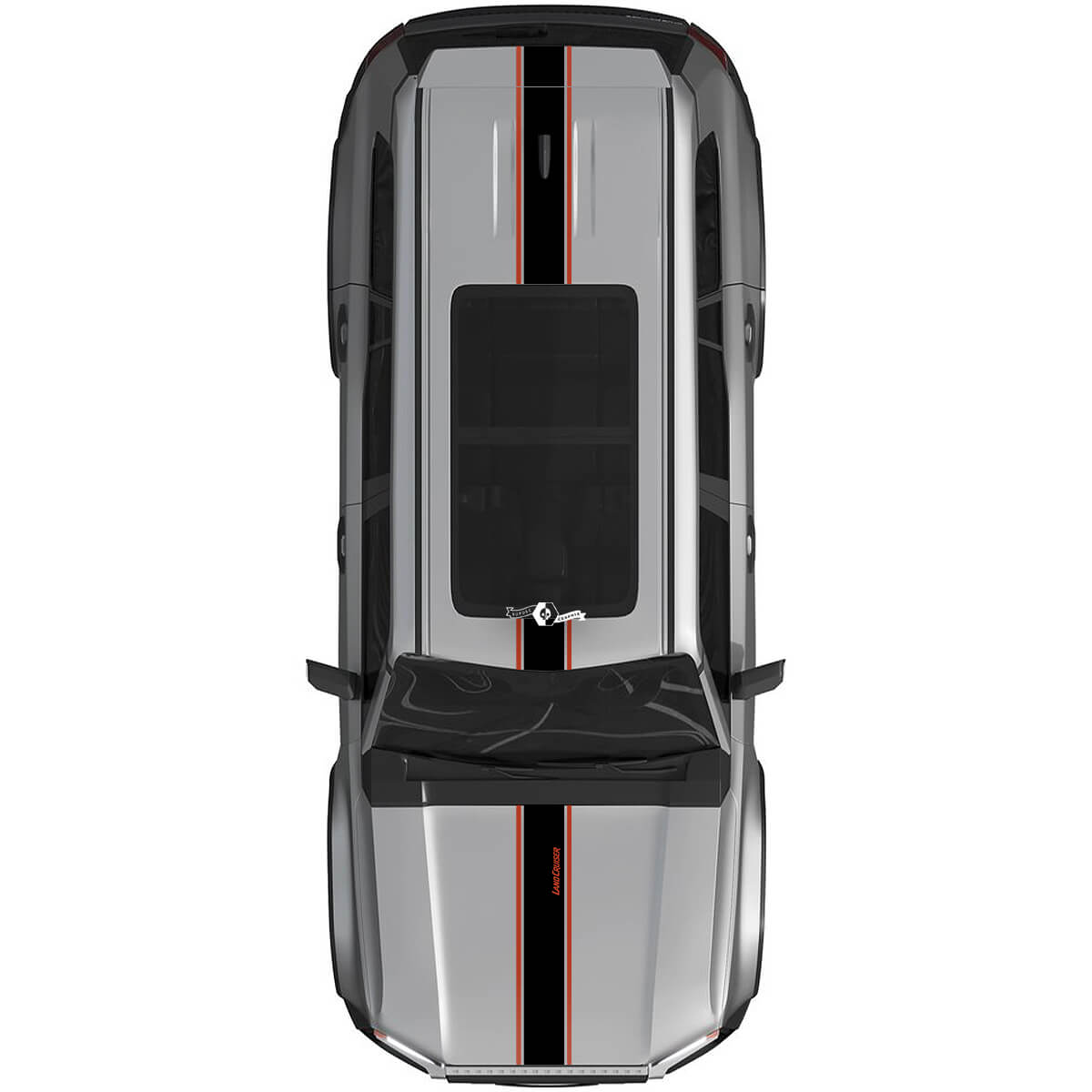 Toyota Land Cruiser Prado Hood and Roof Stripes Rally Decals Sticker - Vinyl Graphic Kit