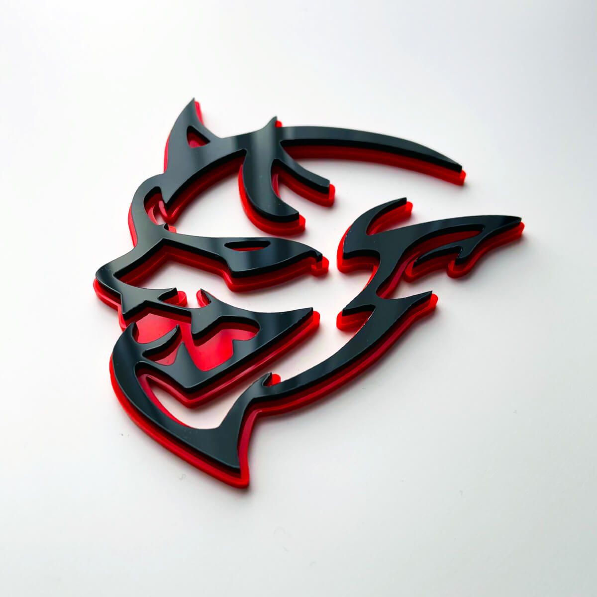 Dodge Demon 3D Badge Fender Badges Emblem Red vs Black 1