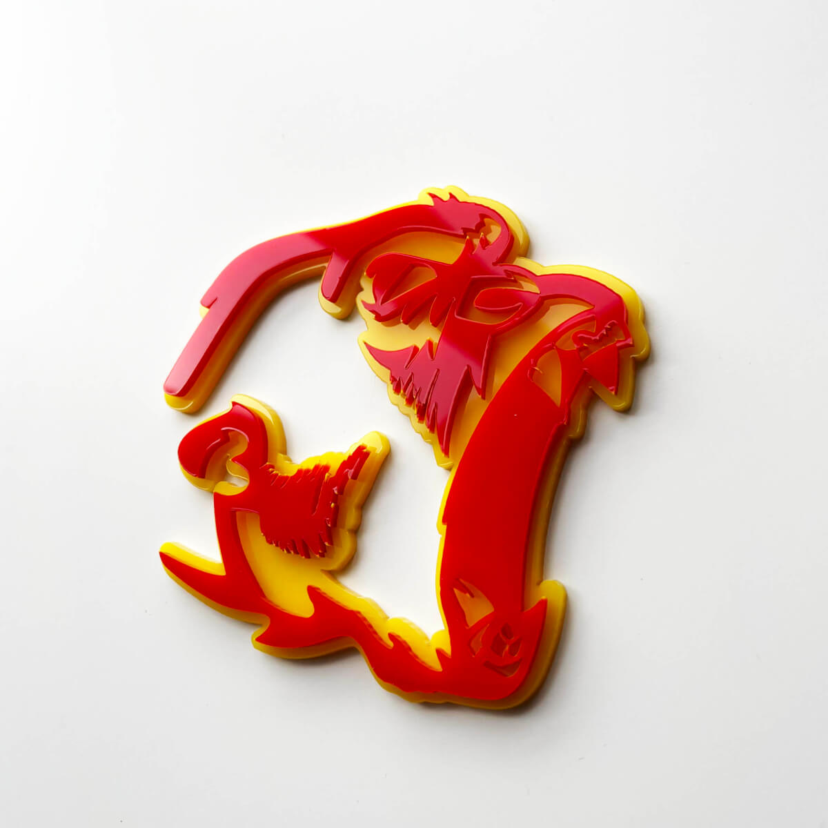 Gorilla Angry 3D Badge Fender Badges Emblem Red vs Yellow
