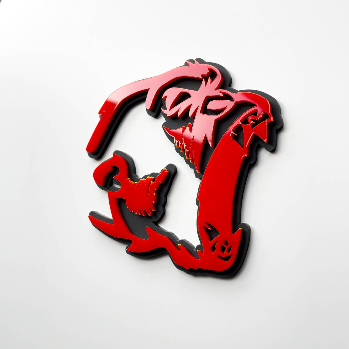 Gorilla Angry 3D Badge Fender Badges Emblem Red vs Grey