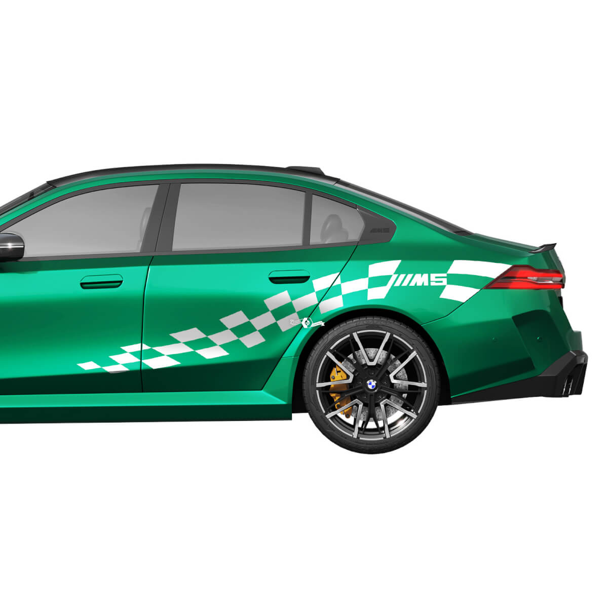 Side M5 Checkered Racing Decal Kit for BMW 5 Series G60 M5 G90 - SupDec Graphix Vinyl Stickers