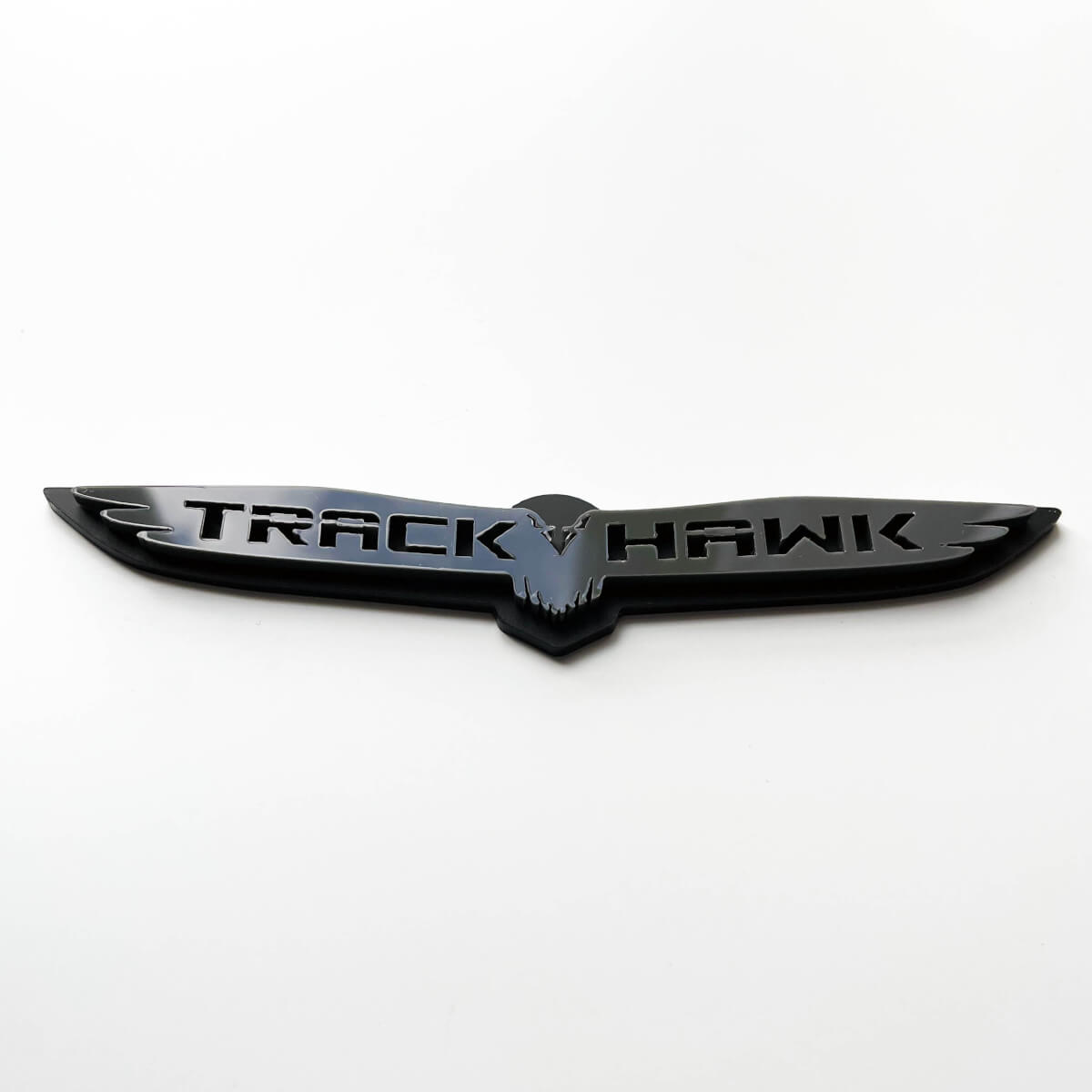 Trackhawk 3D Badge - Custom Fender Emblem for Jeep Trackhawk Black vs Grey