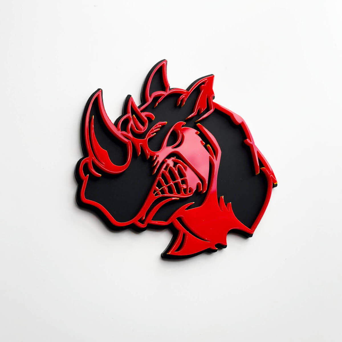 3D Rhino Angry Logo Badge - Custom Fender Emblem for Cars Trucks and SUVs