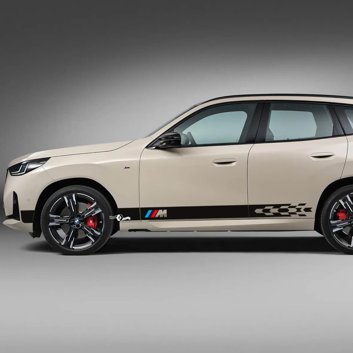 BMW X3 2024 Side Door Checkered Stripes M Decal Kit - Custom Vinyl Graphics for G01 & F25