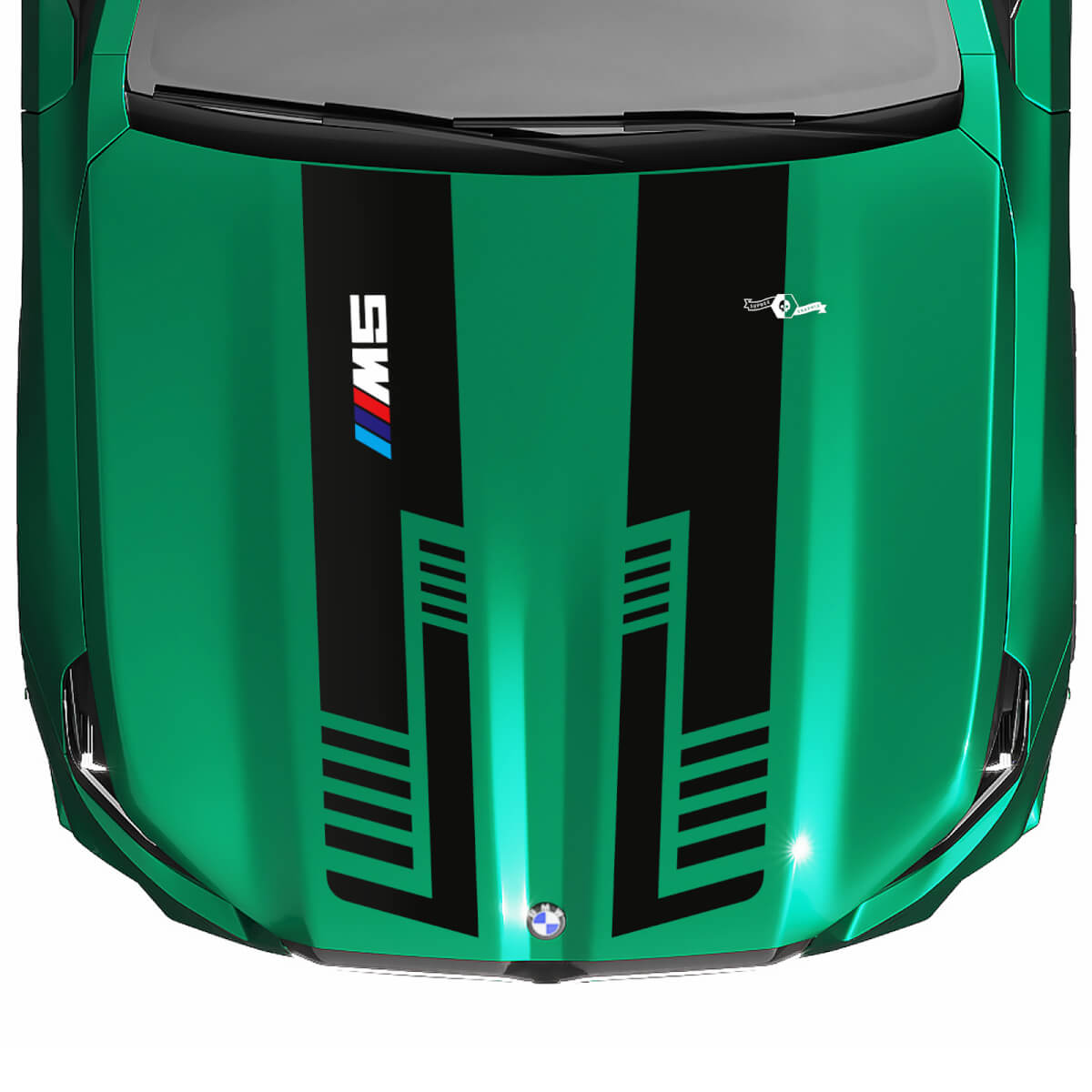 Stripes Racing Checkered Flag or Strobe Look Hood Decal for BMW 5 Series G60 M5 G90