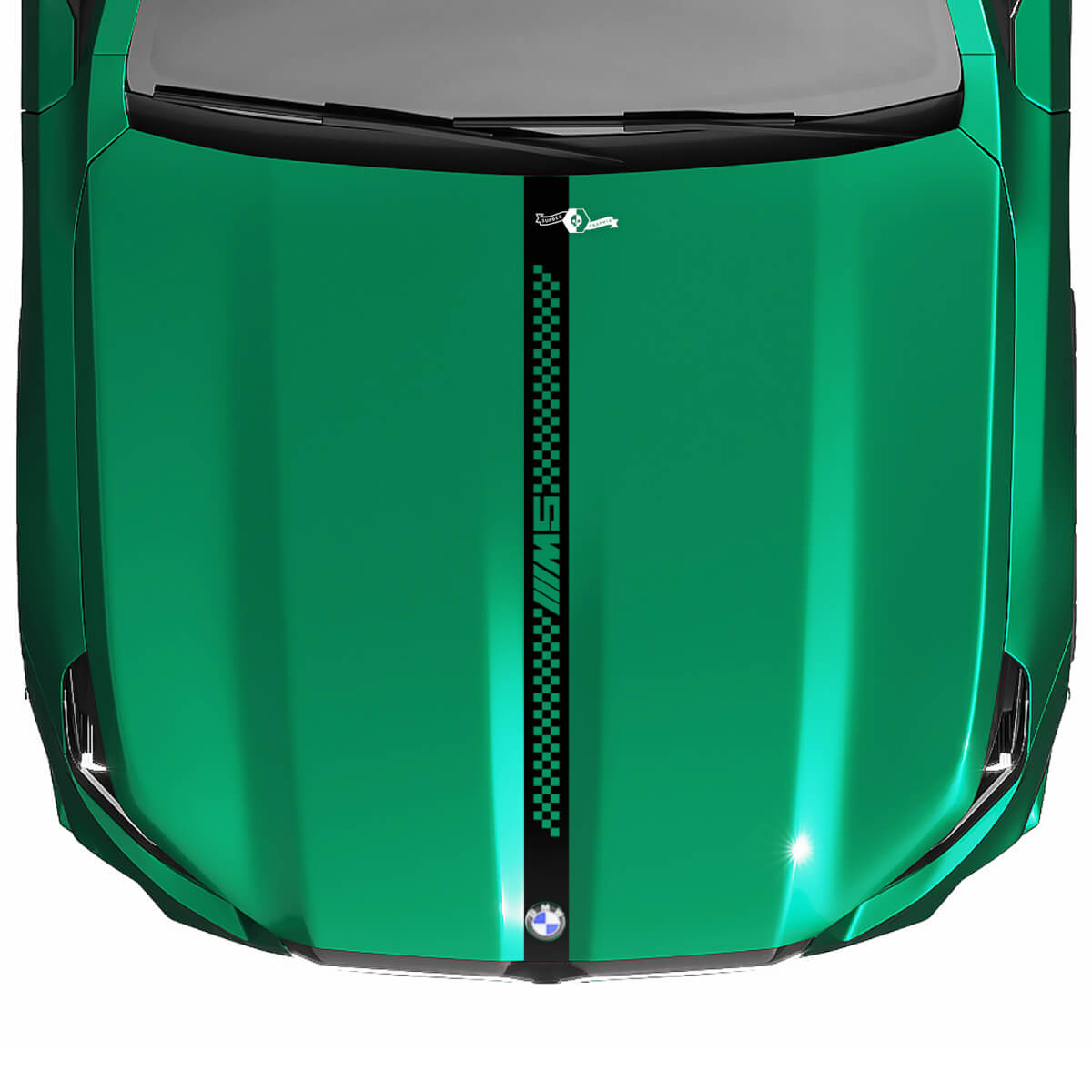 Racing M5 Logo Central Stripe Hood Decal for BMW 5 Series G60 M5 G90