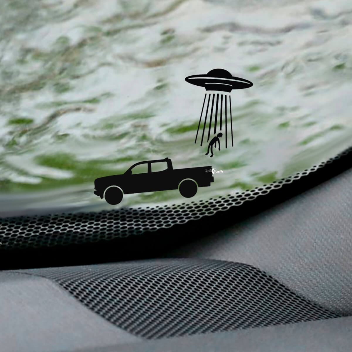 Tacoma UFO Windshield Easter Egg Corner Decal - Custom Vinyl Graphic for Toyota Tacoma Trucks