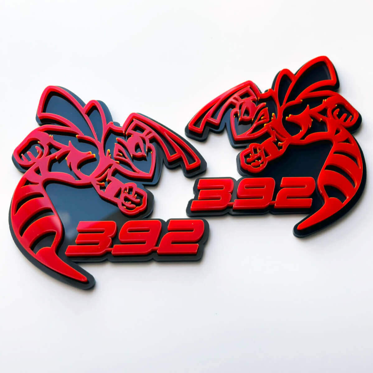 Hornet Bee 392 3D Badge Grey vs Red Fender Badges Emblem 1
