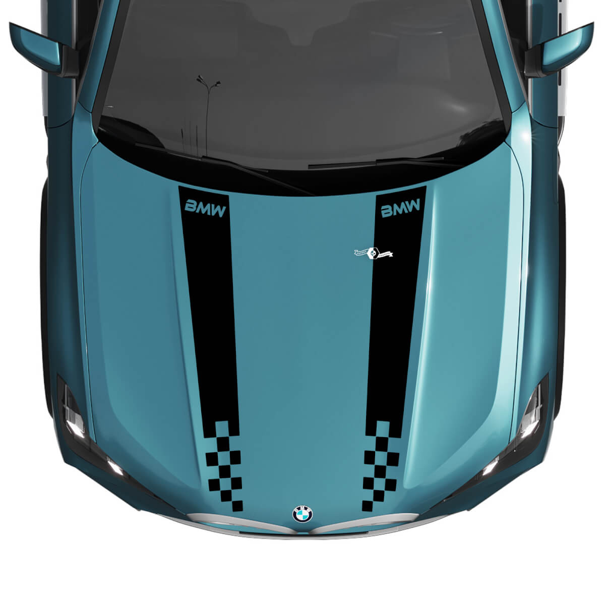 BMW X5 G05 Hood Checkered Stripe Decal - Vinyl M Performance 2