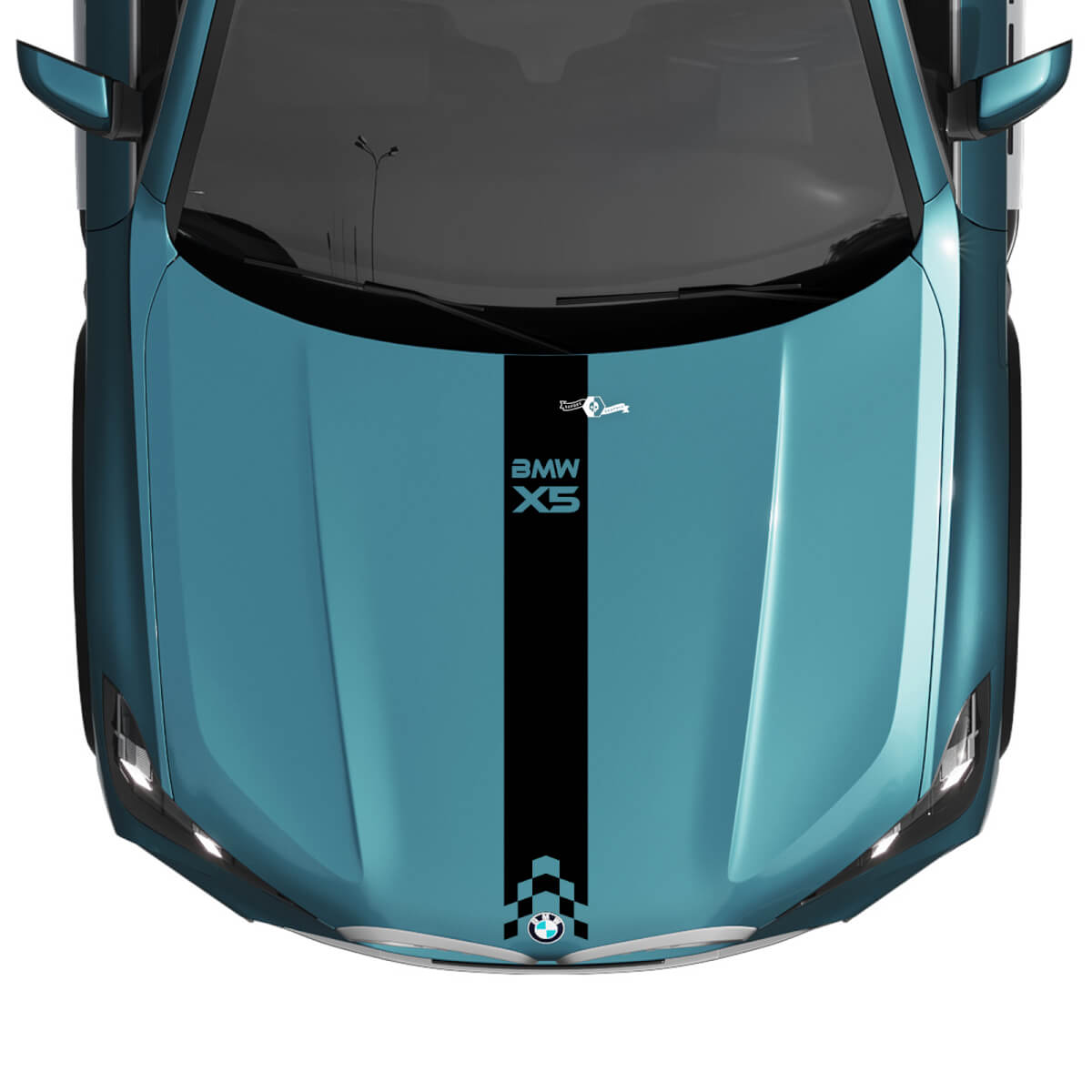 BMW X5 G05 ஹுட் செக்கர் ஸ்ட்ரைப் டீக்கல் - வைனில் M பெர்பாரன்ஸ் 3
