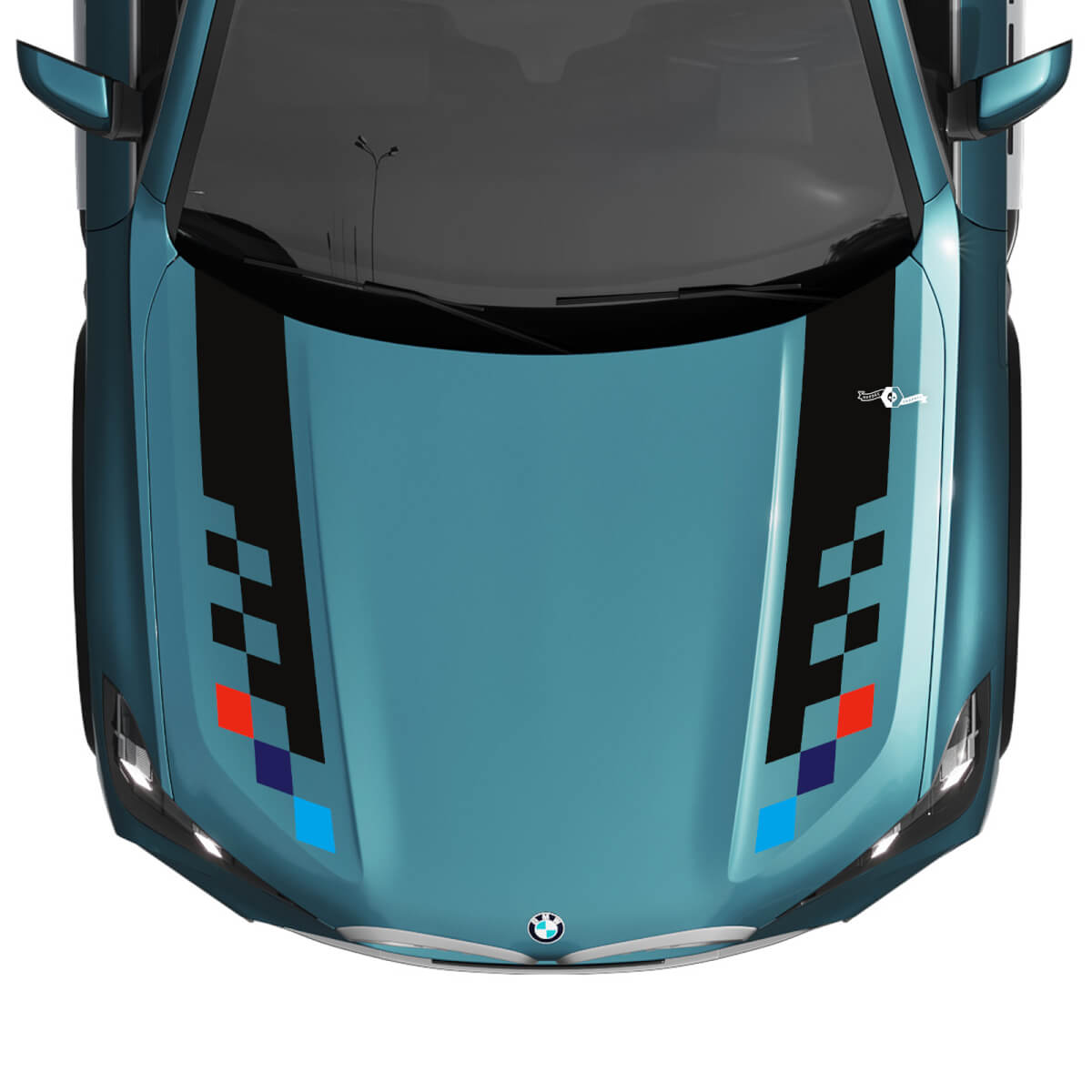 BMW X5 G05 Hood Checkered Stripe Decal - Vinyl M Performance 4