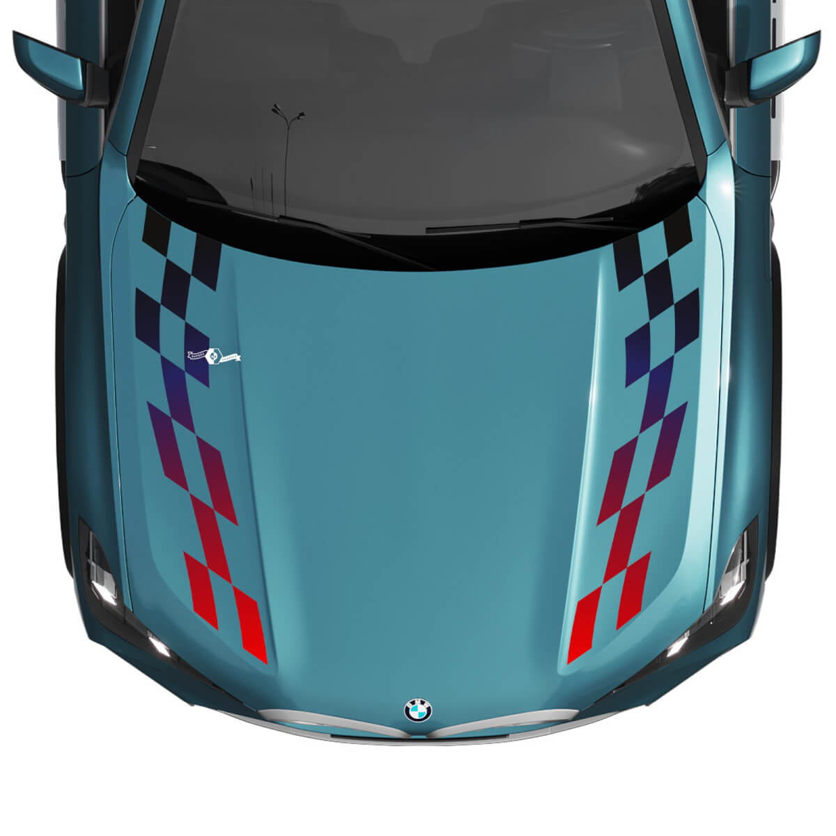 BMW X5 G05 Hood Checkered Gradient Stripe Decal - Vinyl M Performance