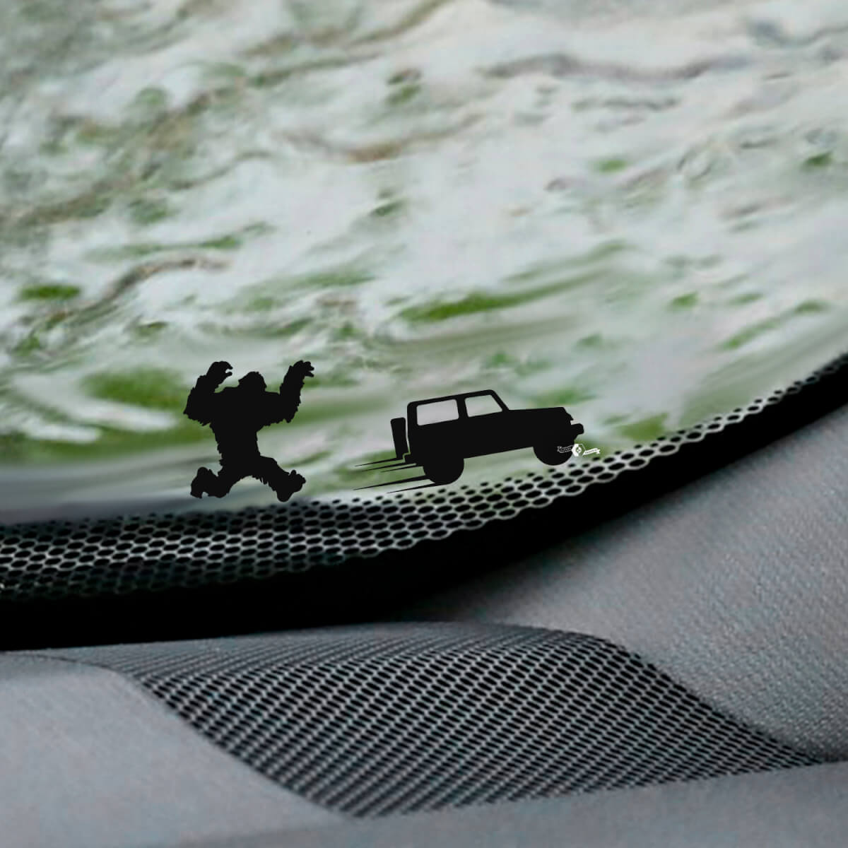 Yeti Bigfoot Jeep Wrangler Windshield Easter Egg Corner Decal - Custom Vinyl Graphic 3