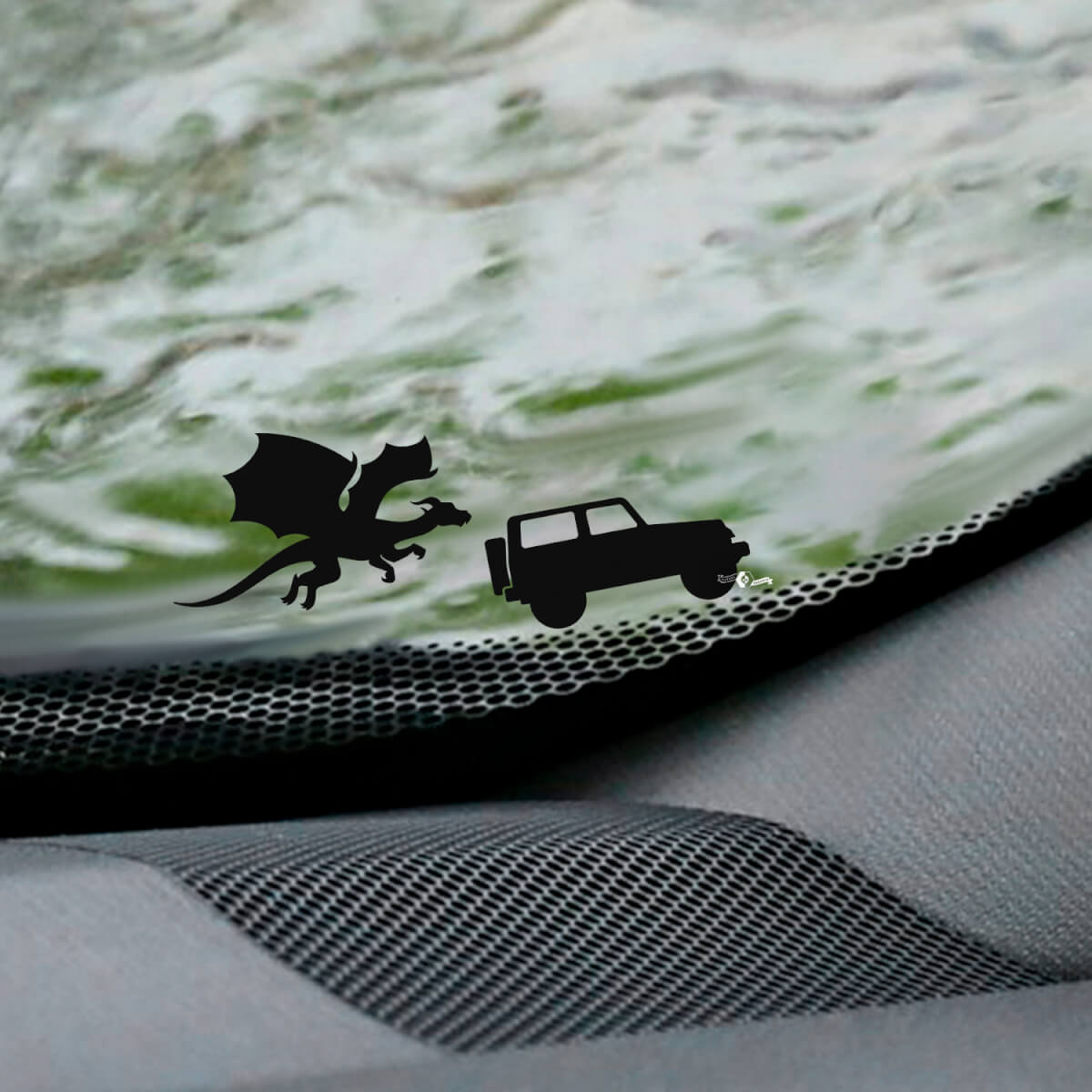 Dragon Jeep Wrangler Windshield Easter Egg Corner Decal - Custom Vinyl Graphic