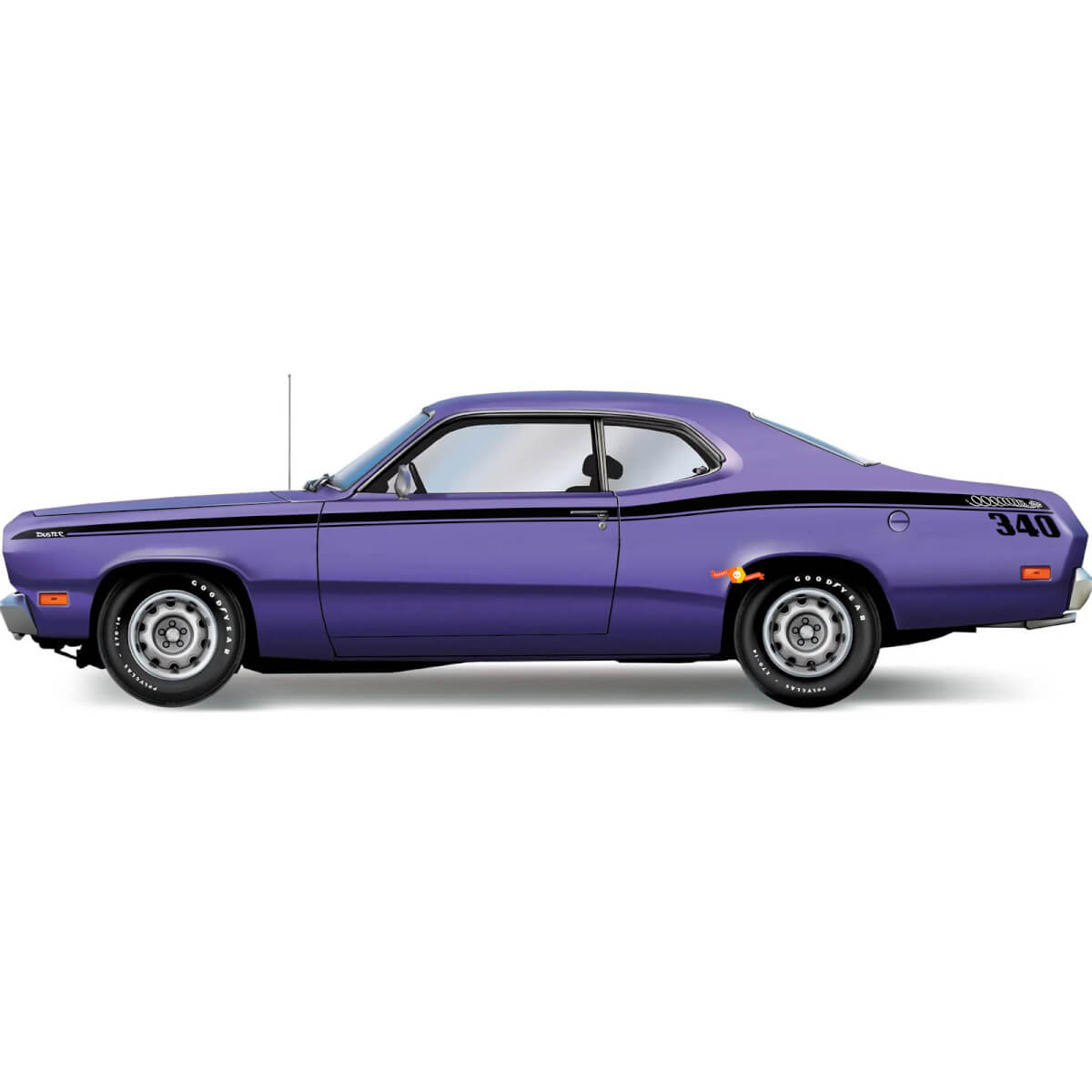 1973 1974 Plymouth Duster Twister 340 side stripe decal kit vinyl graphic Mopar sticker