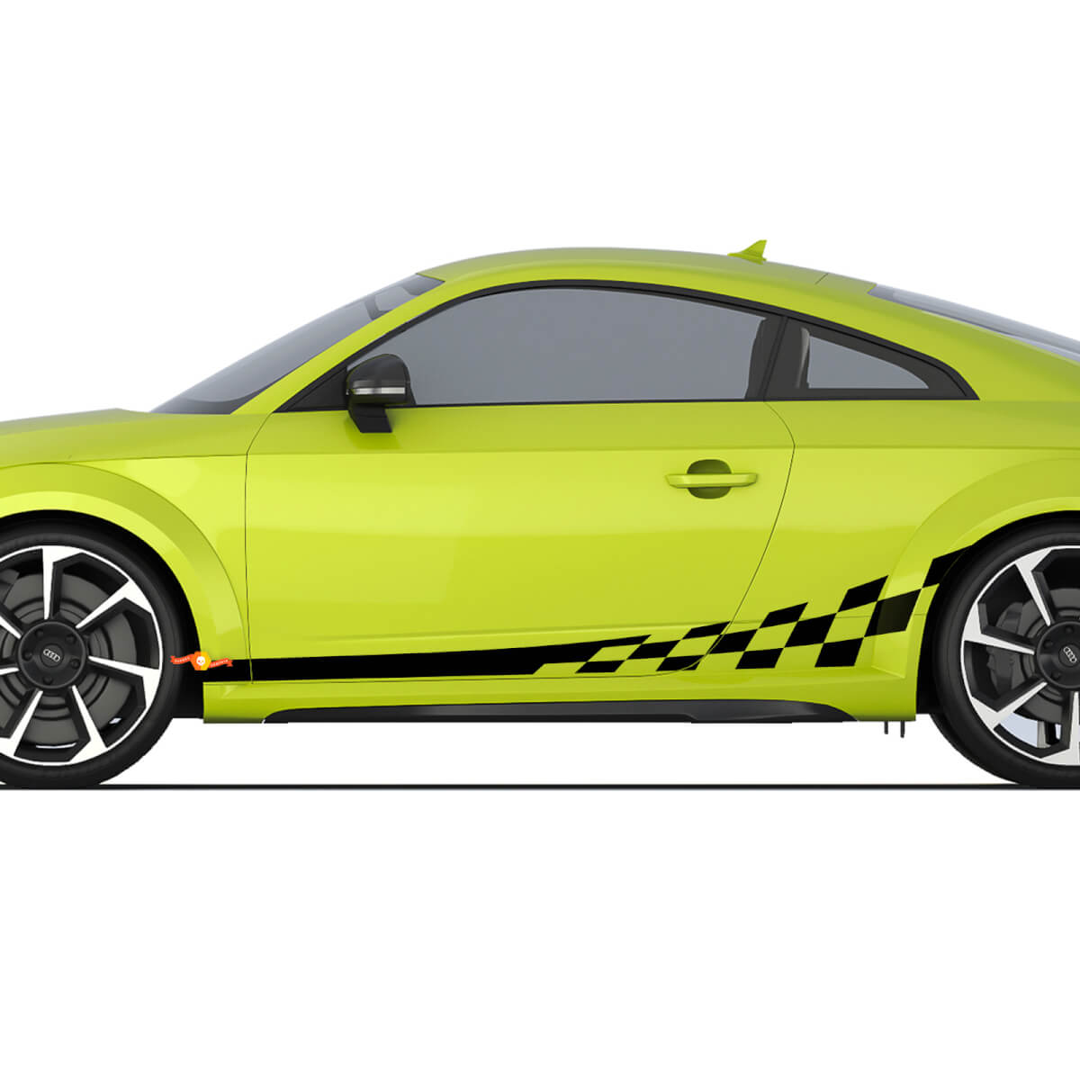 Audi TT Checkered Racing Stripe Side Door Stripes Decal Logo Stickers