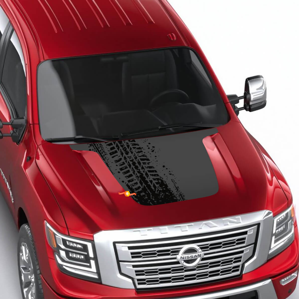 Nissan Frontier 4X Pro-4x Pneus Pistes Capot Autocollant Vinyle Noir Graphique Décalcomanies Autocollant
