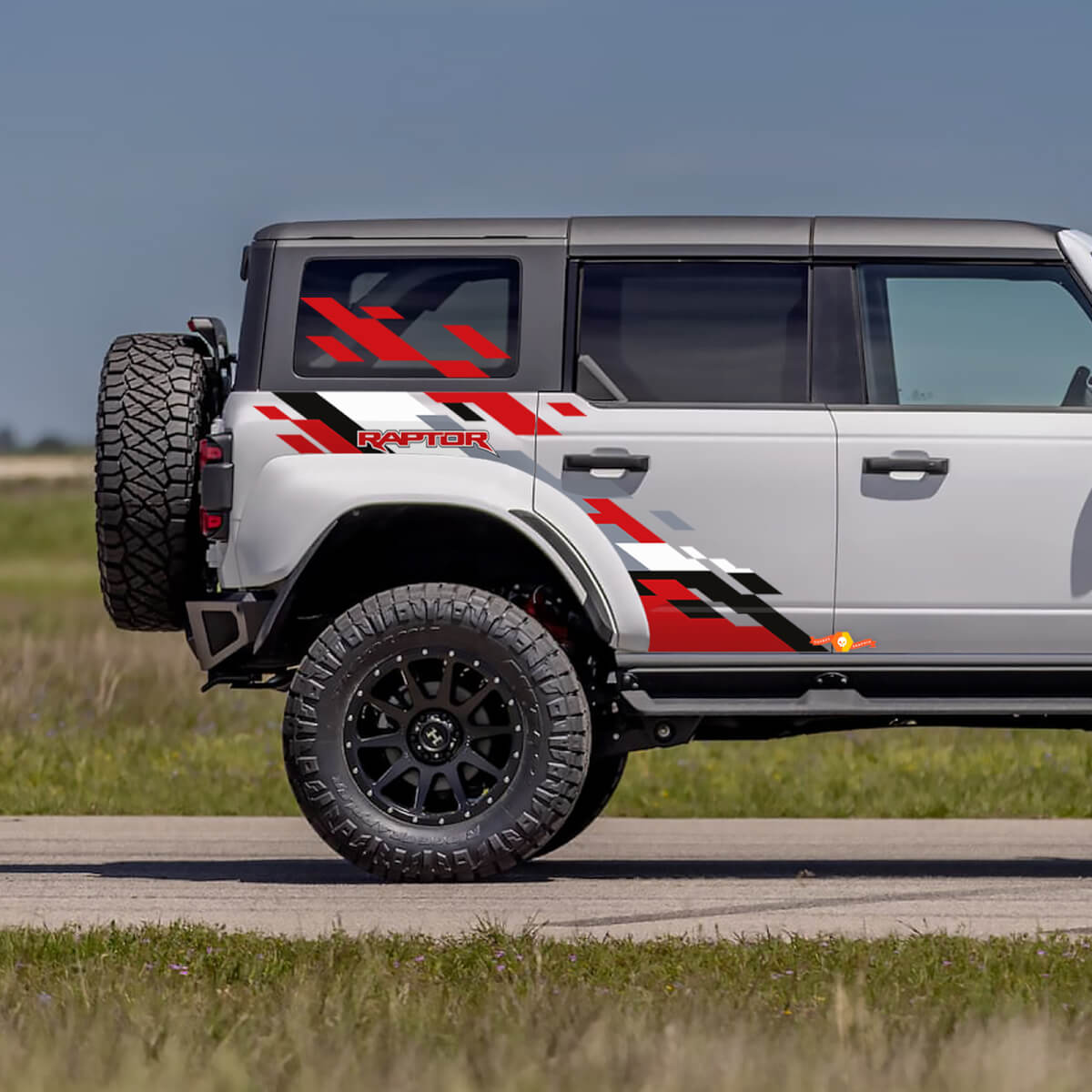 Rear Side Panel Vinyl Decal Sticker Graphics Kit fit fit Ford Bronco Raptor Style
