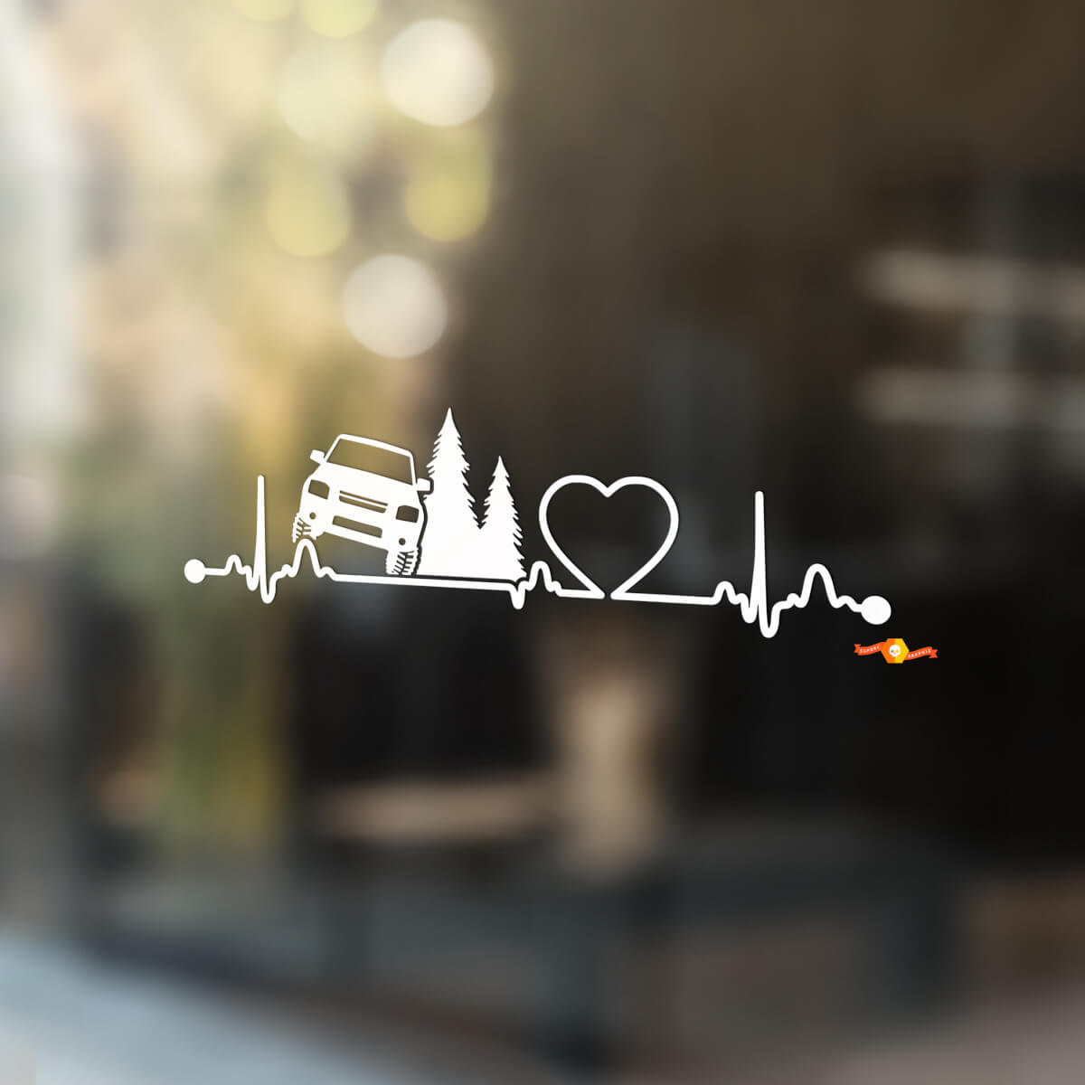 Window Heartbeat Love Nissan Xterra Trees Window Graphics Vinyl Stickers Decals
