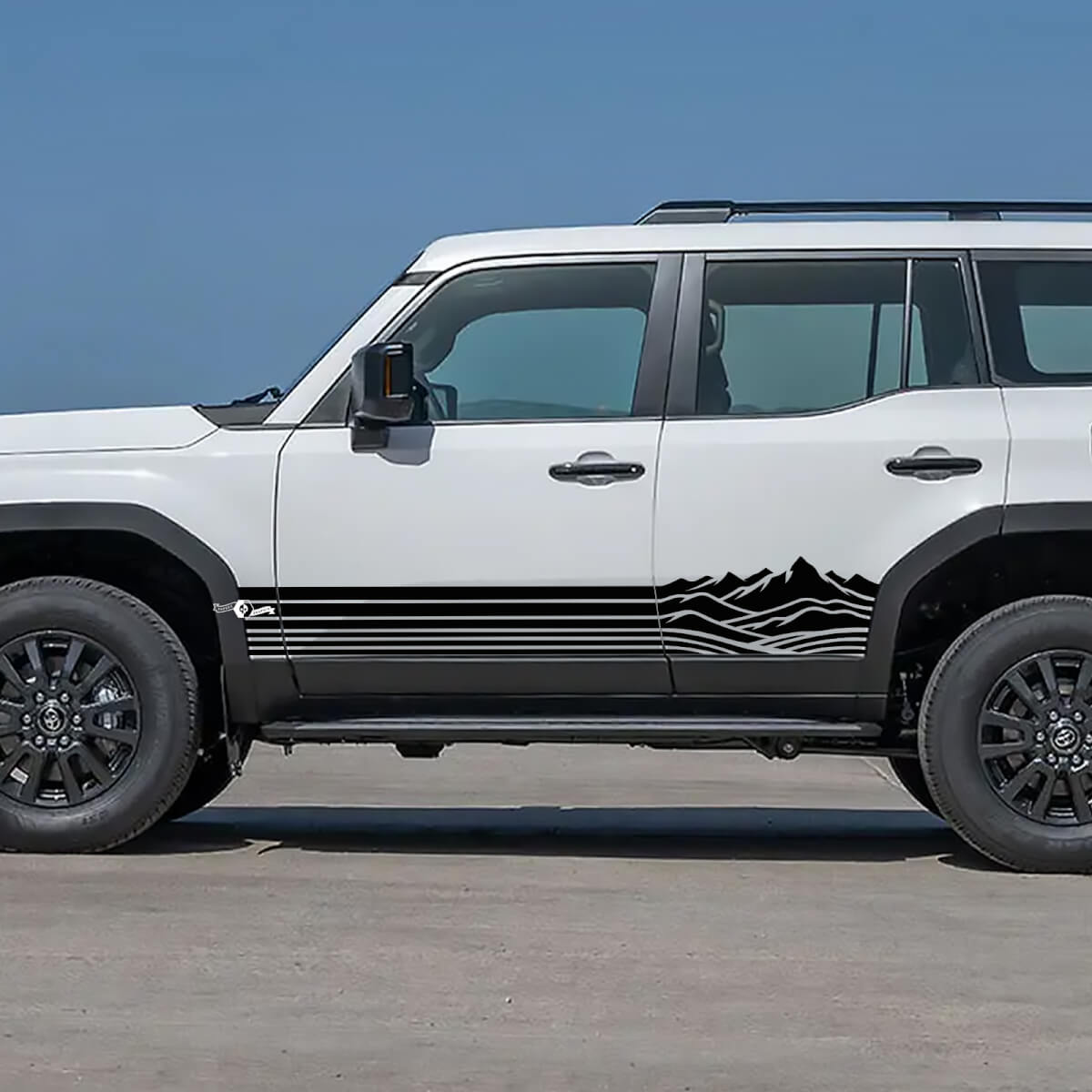 Toyota Land Cruiser Side Rocker Panel Mountains Stripes Decals Vinyl Graphic Decals 2