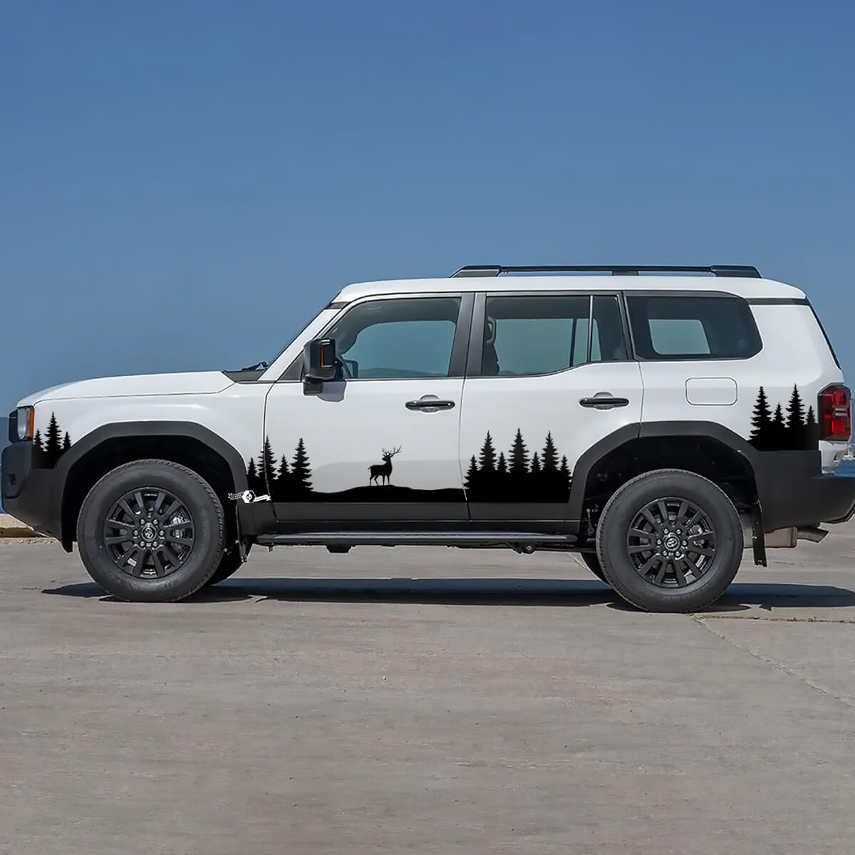 Toyota Land Cruiser Nature Scene Deer Moose Doors Accent Stripes Decals Vinyl Stickers Graphic