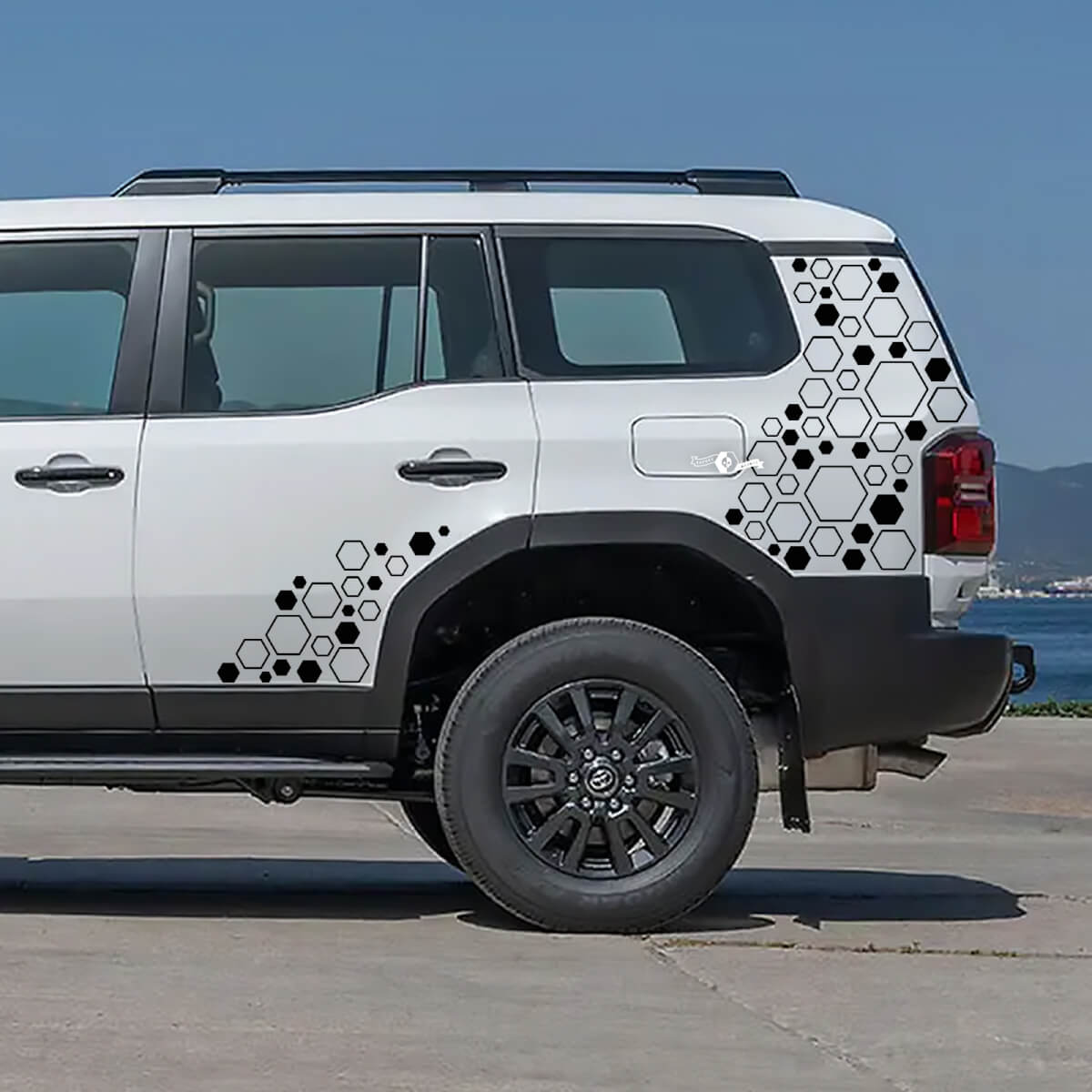 Toyota Land Cruiser Six-knot Honeycomb Side Doors Rear Decals Vinyl Stickers Graphic